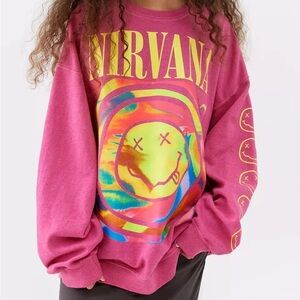 Urban Outfitters Pink Nirvana Crewneck